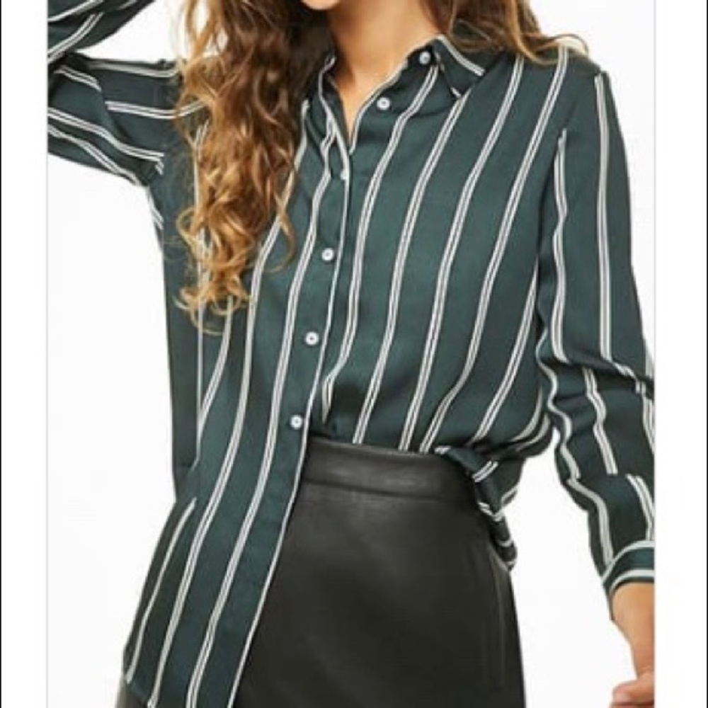 FOREVER 21 striped button down shirt!
